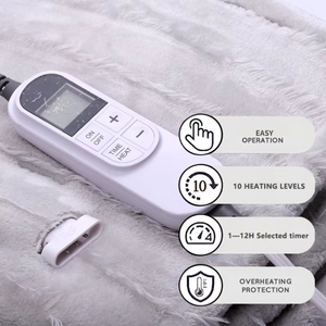 Nóng Chăn Điện Ném Mềm Flannel + Mềm Sherpa Sưởi Ấm Nhanh Chăn Với 10 Mức Nhiệt - Product Image 2