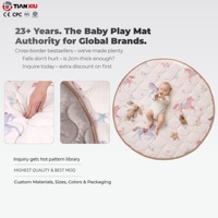 Tapis de jeu rond doux et luxueux en coton et lin, design populaire, pour bébé, idéal pour le jeu et le sommeil