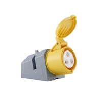 Prise murale industrielle CEE 16/32A-4h 110V 3 broches, montage en surface, certifiée CE/UKCA/SEMKO/ROHS, IP44 pour extérieur
