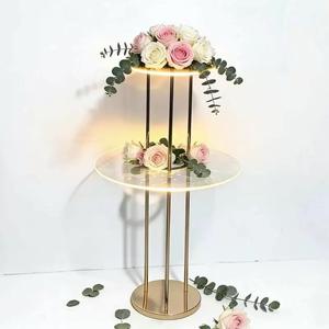 ขาตั้งดอกไม้ทรงกลมใสสีทองสำหรับตกแต่งโต๊ะงานแต่งงานและโต๊ะอาหาร - Product Image 4