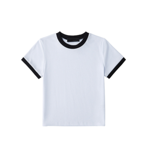 Venta al por mayor de las mujeres Slim Fit Ringer Tee Sport Top Fitness mujeres <span class=keywords><strong>manga</strong></span> corta Crop Top <span class=keywords><strong>camiseta</strong></span> gimnasio mujeres <span class=keywords><strong>camiseta</strong></span> Puffed impresión - Product Image 5