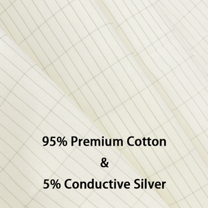 Feuilles de mise à la terre et de mise à la terre beiges | King Size 95% coton + draps conducteurs en fibre d'argent 5%, antistatiques, approvisionnement d'usine - Product Image 2