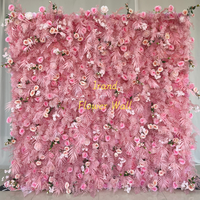 Backdrop Dinding Bunga 8ft X 8ft Bunga Sutra Pernikahan Wisuda Paskah Backdrop Langit-langit Warna Dapat Disesuaikan Buatan Tangan Mudah Dipasang