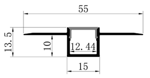 <span class=keywords><strong>Profil</strong></span>é en aluminium pour bande <span class=keywords><strong>LED</strong></span> encastrée dans le plâtre, <span class=keywords><strong>profil</strong></span>é en aluminium mince pour cloison sèche, extrusion de lumière <span class=keywords><strong>LED</strong></span> 55*15mm - Product Image 5