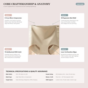 Mutandine Modellanti a Vita Alta con Controllo Pancia, Sollevamento Glutei, in Seta Ghiaccio Antibatterica, con Copertura Estesa dell'Inguine per Donna - Product Image 2