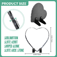 Prosub Wholesale Plaques photo en ardoise vierges pour sublimation, en forme de cœur, 15x15cm, avec support, pour cadeau de Saint-Valentin