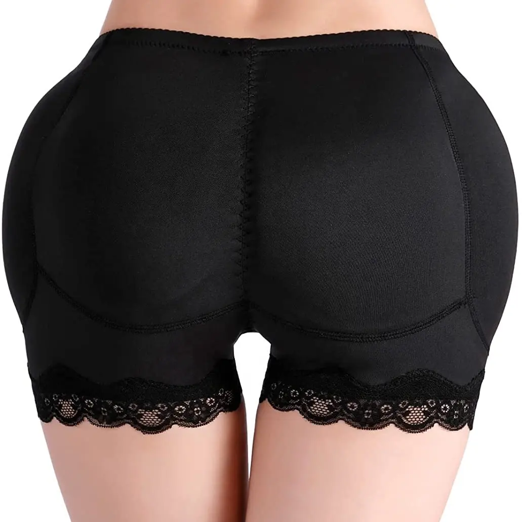 Sous-vêtements rembourrés sans couture pour femmes, culotte de contrôle des hanches en dentelle, rehausseur de fesses