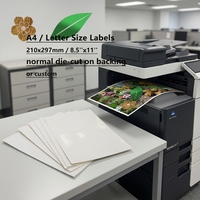 Label Stiker PP PET Kustom Grosir A4 Die Cut Laser dan Inkjet Label Kertas Pengiriman Perekat Sendiri Lembar Stiker Vinyl