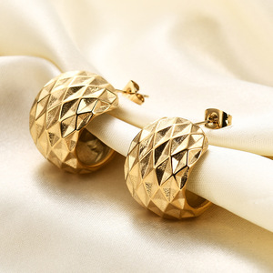Geometric <b>Huggie</b> Earrings 11mm Stainless Steel Gold <b>Silver</b> Everyday Wear - Product Image 4
