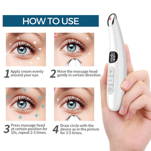 温熱 目の下のクマ取り マッサージャー 充電式 アンチエイジング アイマッサージャー 目元美顔器 スキンケア マッサージワンド - Product Image 5