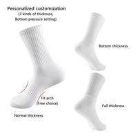 Chaussettes de sport compressives avec logo personnalisé, antidérapantes, en coton, pour hommes et femmes, pour l'entraînement athlétique