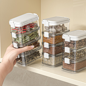 Spice Storage Box Stackable Airtight Moisture Proof Food Grade For Home Use M Size Plastic Lid - Product Image 4