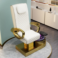 Fauteuil de pédicure moderne multifonctionnel à dossier haut avec fonction de massage des pieds, jet de spa, pompe de vidange et fonction de surf