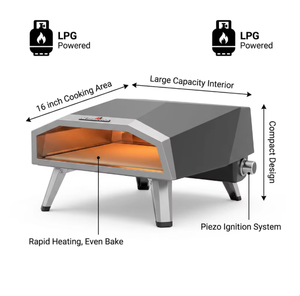 Horno de pizza de gas de 16 pulgadas con piedra de pizza giratoria eléctrica <span class=keywords><strong>Parrillas</strong></span> de barbacoa profesionales <span class=keywords><strong>para</strong></span> cocinar pizza - Product Image 4