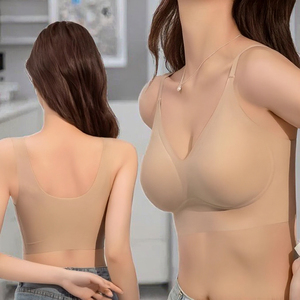 Sujetador Push-Up sin Costuras con Aros, Diseño Floral Bordado, Opaco, con Soporte Anticaída para Mujeres con Senos Pequeños y Delgados - Product Image 3