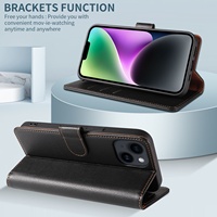 Étui de protection magnétique à rabat pour iPhone 17 Pro Max et 16E, avec 15 emplacements pour cartes, anti-chute, en TPU, entièrement fait main