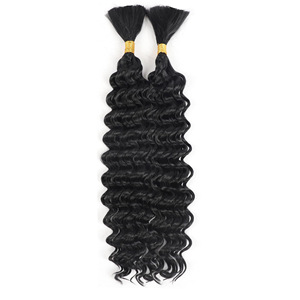 Deep Wave Synthetic Hair Bulk Heat Resistant Fiber Machine Double Weft Boho <b>Braiding</b> Hair Extensions - Product Image 3