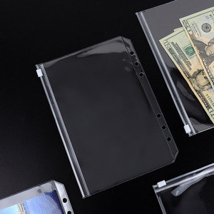 Rõ ràng A5/A6/A7 ngân sách kế hoạch chèn PVC lá lỏng lẻo nộp hồ sơ Túi 6 lỗ dây kéo tiền mặt Phong Bì cho tiền tiết kiệm chất kết dính - Product Image 2