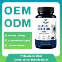 Capsules végétaliennes d'huile de nigelle 500mg Force Maximale, Supplément Antioxydant Bien-être à base de Nigelle, Fabricant OEM ODM Marque Privée