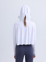 Nouveau 2025 Vêtement de cyclisme d'été pour femme à capuche en Soie glacée légère, Protection solaire UPF50, Anti-bactérien, Séchage rapide, Spandex/Nylon, pour activités de plein air