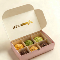 Boîte à biscuits personnalisée en carton alimentaire, emballage pour macarons, pâtisserie, boîte pliante en papier pour brownies, beignets