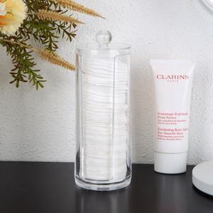 Acrylique Cosmétique <span class=keywords><strong>Coton</strong></span> Tampons Organisateur Conteneur Rectangle En Plastique <span class=keywords><strong>Démaquillant</strong></span> et Rond <span class=keywords><strong>Coton</strong></span> Titulaire - Product Image 2