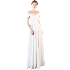 Evening Dress Women Off The Shoulder Long A Line Chiffon Wine Red Formal Party Wedding Bridesmaid Dress - Product Image 5