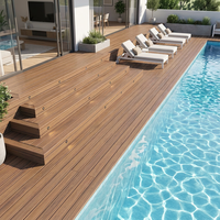 Papan Dek WPC Ramah Lingkungan untuk Luar Ruangan, Anti Air, Lapisan Komposit Co-extrusion, untuk Taman, Halaman, Patio, Balkon, dan Kebun