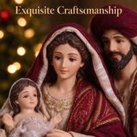 Crèche de Noël artisanale en résine, figurines décoratives et objets de collection, ensemble de 8 pièces bleu et or avec ange