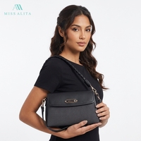 Sac à bandoulière rayé en cuir PU pour femme Miss Alita, idéal pour le quotidien et les soirées, marque de luxe, vente en gros personnalisée
