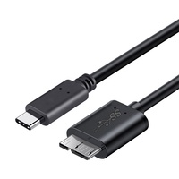 Kabel USB-C ke USB 3.0 Micro B PVC 3ft dengan Konduktor Tembaga Murni dan Pelindung Anyaman untuk Hard Drive Eksternal