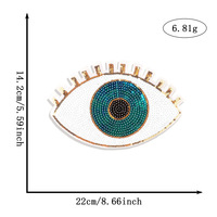 Patch brodé de sequins colorés motif œil protecteur avec applique en PVC thermocollante en feutre pour projets DIY écologiques