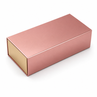 Boîte à tiroir en papier métallisé or rose personnalisée avec séparateur pour emballage cadeau de barres chocolatées longues et biscuits