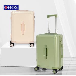 Valise trolley Obox en aluminium, 20 pouces, avec cadenas à combinaison, roulettes pivotantes, unisexe, couleurs macaron, durable - Product Image 4