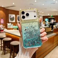 Étui de protection anti-chute XP051 de luxe en TPU+PC avec décoration pailletée, dégradé sable, trois-en-un pour iPhone 17 16 Pro