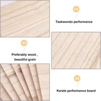MOONA – Lot de 12 planches de brisage rectangulaires en bois de Paulownia pour Karaté et Taekwondo, épaisseur 3,5 mm, 11,7x7,9 pouces, couleur bois naturel, haute qualité