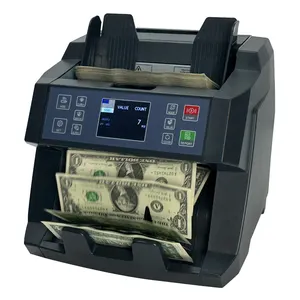 Layar TFT panel sentuh dengan bendera penghitung uang 1000 buah/menit depan Memuat uang kertas penghitung tagihan mesin penghitung