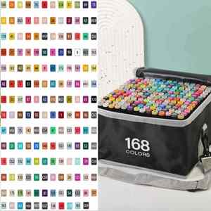 Marcadores de Alcohol Permanentes de Doble Punta de 6mm, 168 Colores, Personalizados al por Mayor, con Bandeja de Plástico y Bolsa de Hombro - Product Image 2