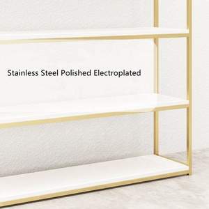 Estantes de Exhibición de Zapatos de Oro Brillante, Decoración de Diseño de Muebles para Bolso y Tienda Minorista, <span class=keywords><strong>4</strong></span> Capas - Product Image 4