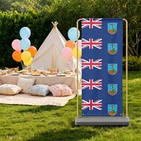 Drapeau de Montserrat personnalisé, toile de fond pliable en polyester multi-tailles, pour célébrations à domicile, cabine photo et fêtes de famille