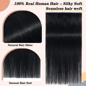 ต่อผมแบบคลิปหนีบ 100% ผมแท้บราซิลแบบชิ้นเดียว ผมตรงธรรมชาติ เกรด Remy  แบบไร้รอยต่อ มองไม่เห็นรอยต่อ ต่อผมแบบคลิปหนีบชิ้นเดียว - Product Image 4