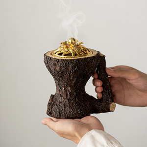 Quemador de Incienso de Resina con Diseño Único, Estilo Natural Rústico, Quemador de Incienso Árabe - Product Image 1