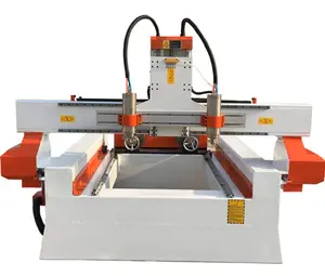 2 spindle 4 axis stone cnc router rotary woodworking machine