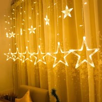 Prix usine Moon Star LED Rideau Lumineux Multicolore Intérieur et Extérieur Home Party Éclairage Décoratif Blanc Chaud