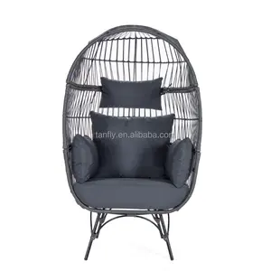 Wicker Hanging Chair Outdoor Garden Furniture Rattan Iron Frame Single Seater Comfort Rattan Wicker Chair