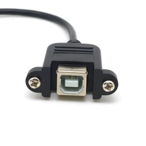 Cavo Micro <span class=keywords><strong>USB</strong></span> 5 pin Maschio Angolato a 90 Gradi a Sinistra a <span class=keywords><strong>USB</strong></span> B Femmina per Montaggio a Pannello - Product Image 2
