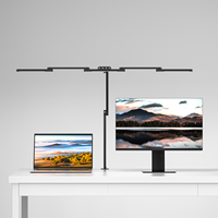 Lampe de table pour bureau d'étude Lampe de bureau à intensité variable avec commande tactile Lampe de bureau à bras oscillant avec pince pour moniteur