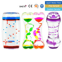 Timer Gelembung Cair OEM Water Motion, Mainan Sensorik Penenang, Relaksasi, Permainan Fokus Terapi, Jam Pasir Minyak Warna-warni