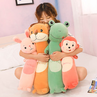 Jouets en peluche personnalisés en gros, oreillers animaux de la forêt, oreillers cylindriques en peluche et jouets en peluche