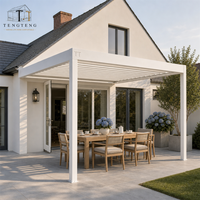 Pergola extérieure moderne en aluminium coupe-vent avec structure thermolaquée pour patio, villa, bord de plage, extérieur et jardin